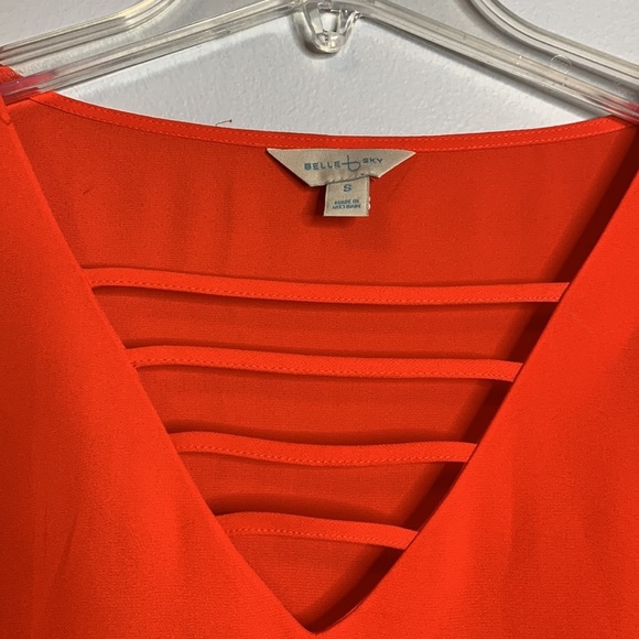 BELLE & SKY RED LONG BELL SLEEVES BLOUSE - Picture 2 of 6